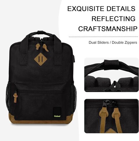 حقيبة ظهر للكمبيوتر المحمول من Goloni للرجال والنساء، حقيبة ظهر للسفر مع منفذ USB، تناسب كمبيوتر محمول مقاس 17 بوصة للعمل، وحمل الطيران in Kuwait