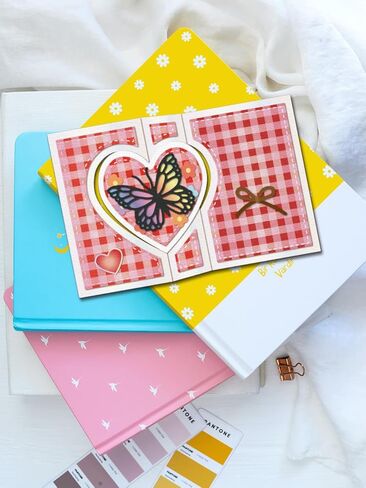 1Pcs Heart Card Theme Metal Die Cuts, Rectangle Carbon Steel Cutting Dies Stencils Embossing Folders for DIY Scrapbooking Album Decorative Embossing Paper Card Making, 152x102x0.8mm in Saudi Arabia