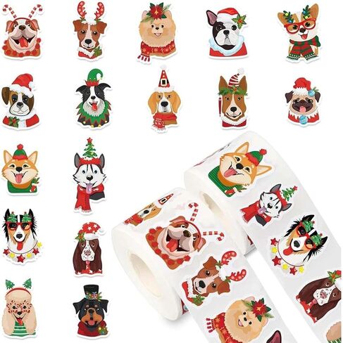 500 Stickers/roll Christmas Series Gift Bottle Decoration Stickers Baking Envelope, Suitable For Christmas Crafts, Scrapbooks, And Gift Decoration in Saudi Arabia