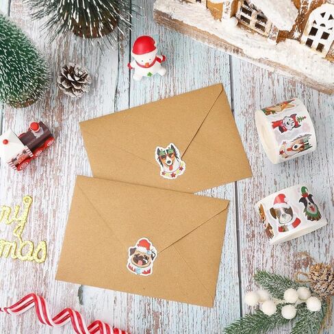 500 Stickers/roll Christmas Series Gift Bottle Decoration Stickers Baking Envelope, Suitable For Christmas Crafts, Scrapbooks, And Gift Decoration in Saudi Arabia