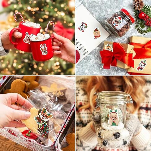 500 Stickers/roll Christmas Series Gift Bottle Decoration Stickers Baking Envelope, Suitable For Christmas Crafts, Scrapbooks, And Gift Decoration in Saudi Arabia