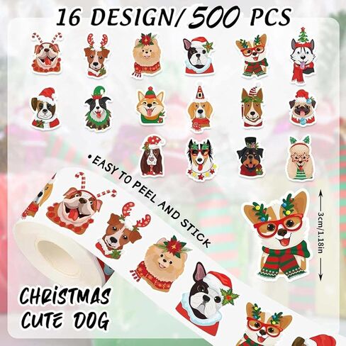 500 Stickers/roll Christmas Series Gift Bottle Decoration Stickers Baking Envelope, Suitable For Christmas Crafts, Scrapbooks, And Gift Decoration in Saudi Arabia