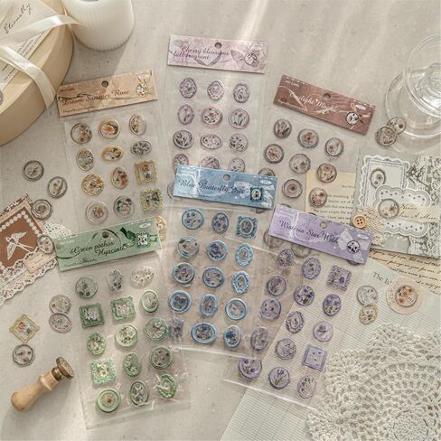 1 Pack Vintage Floral Decorative Stickers for Journaling, Scrapbooking, DIY Projects(Each Pack Contains 15 Unique Patterns) in Saudi Arabia