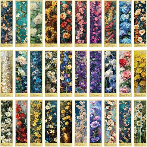 30 Pieces Paper Oil Painting Bookmark Oil Painting Theme Book Mark Bookmarks for Book Lovers Writers Readers Men Women in Saudi Arabia