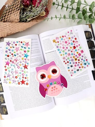 12 Sheets Gem Stickers, 3200 Pcs Rhinestone Stickers, Self Adhesive Jewel Sticker Decals for DIY Craft Supplies in Saudi Arabia