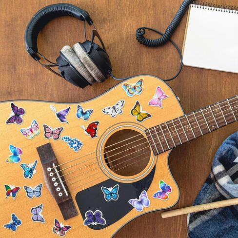 100 PCS Butterfly Stickers Pack, Colorful Waterproof Decals Lovely Decorative Butterfly Stickers for Adults Laptop Water Bottle Scrapbook Window Envelope Album Phone Cases Journal Planner DIY Crafts in Saudi Arabia