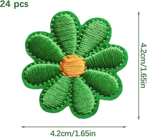 Iron on Patches, 24 Pcs Flower Applique Patch DIY Embroidered Patches for Clothes Dress Bags Jackets Jeans Hat in Saudi Arabia