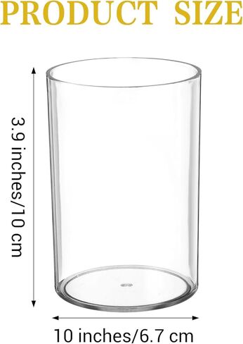 3 Pack Clear Acrylic Pen Holder Round Shape Desktop Pencil Cup Holder Clear Makeup Bush Holders Countertop Stationery Organizer for Office Desk Accessory Home Supplies in Kuwait