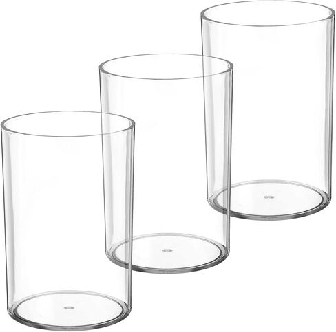 3 Pack Clear Acrylic Pen Holder Round Shape Desktop Pencil Cup Holder Clear Makeup Bush Holders Countertop Stationery Organizer for Office Desk Accessory Home Supplies in Kuwait