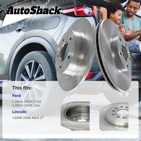 AutoShack 12.98" (329.8 mm) Front Vented Brake Rotors Replacement for 2004-2008 Ford F-150 2006-2008 Lincoln Mark LT 2004-2008 Ford Lobo 2-PC Set in Saudi Arabia