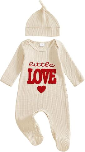 Ledy Champswiin Newborn Coming Home Outfit and Hat Baby Boy Girl Footie Romper Jumpsuit Cute Infant Clothes Set in Kuwait