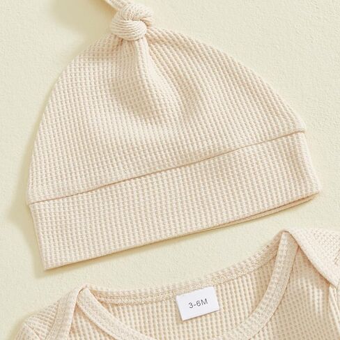 Ledy Champswiin Newborn Coming Home Outfit and Hat Baby Boy Girl Footie Romper Jumpsuit Cute Infant Clothes Set in Kuwait