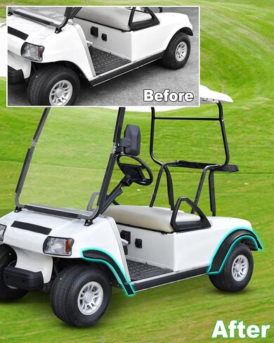 مشاعل الحاجز الأمامي والخلفي من SAUTVS متوافقة مع ملحقات عربة الجولف Club Car DS 1993+، واقيات الطين المدمجة لسيارات Club Car DS 1993+ القياسية وغير المعدلة لعربات الجولف فقط in Saudi Arabia