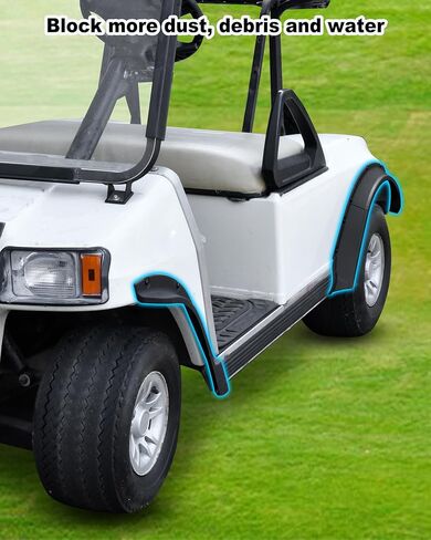 مشاعل الحاجز الأمامي والخلفي من SAUTVS متوافقة مع ملحقات عربة الجولف Club Car DS 1993+، واقيات الطين المدمجة لسيارات Club Car DS 1993+ القياسية وغير المعدلة لعربات الجولف فقط in Saudi Arabia
