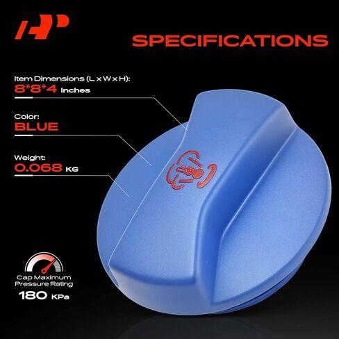 A-Premium Coolant Reservoir Expansion Tank Cap Compatible with Volkswagen Jetta, Passat, Golf, Beetle, Touareg & Audi A4, Q7, A6, TT, Allroad Quattro, RS6, S4, S6 & Porsche Cayenne, Panamera in Saudi Arabia