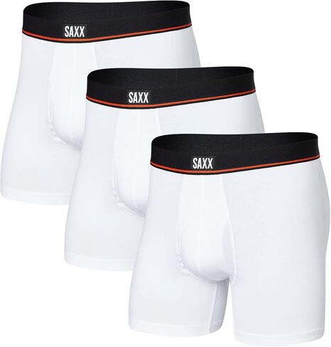 Men's Non-Stop Stretch Cotton Boxer Brief Fly 3-Pack, Black 1 in Saudi Arabia
