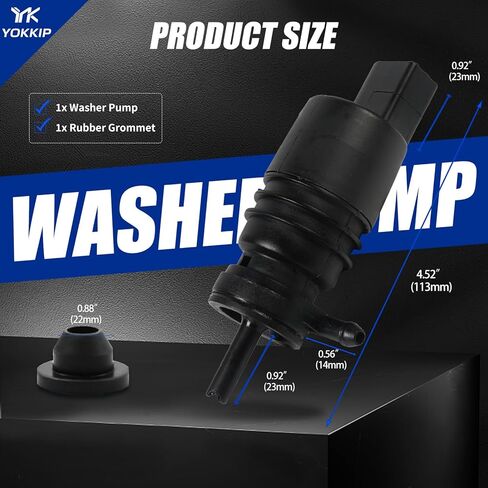 Front Windshield Washer Pump with Grommet - Replacement for Chevrolet), GMC, Buick, Cadillac, Pontiac, Oldsmobile, Isuzu - Replaces OEM: 385-232316A, 22127652, 22127653, 89001122, 89025062 in Saudi Arabia