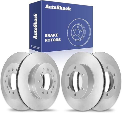 استبدال دوارات الفرامل الأمامية والخلفية المحفورة والمشقوقة من AutoShack لـ 2001-2007 Toyota Sequoia 4.7L V8 4WD RWD E-Coated 4-PC Set ShadowGuard in Saudi Arabia