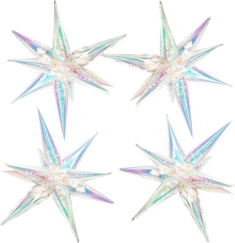 Tellpet Star Balloons, 50 Pcs Star Balloons 12 Spike Foil Explosion Party Balloons for Decoration Birthday Wedding Decorations in Saudi Arabia