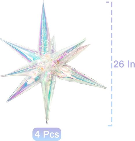 Tellpet Star Balloons, 50 Pcs Star Balloons 12 Spike Foil Explosion Party Balloons for Decoration Birthday Wedding Decorations in Saudi Arabia