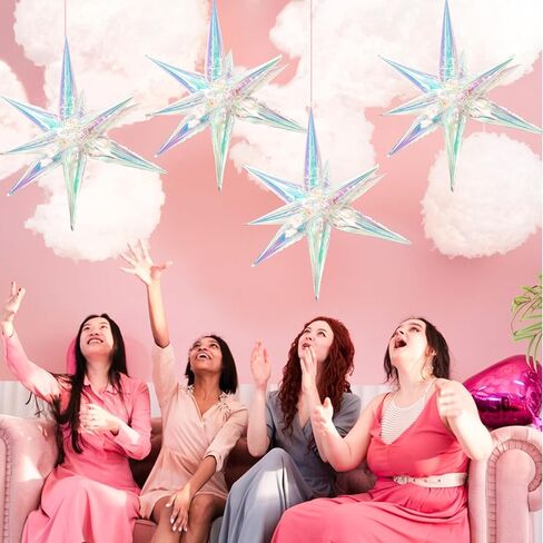 Tellpet Star Balloons, 50 Pcs Star Balloons 12 Spike Foil Explosion Party Balloons for Decoration Birthday Wedding Decorations in Saudi Arabia