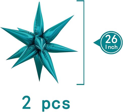 Tellpet Star Balloons, 50 Pcs Star Balloons 12 Spike Foil Explosion Party Balloons for Decoration Birthday Wedding Decorations in Saudi Arabia