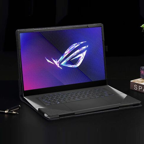 غطاء كمبيوتر محمول للألعاب ASUS ROG Zephyrus G16 | G16 GA605 16 بوصة حافظة شاملة من جلد البولي يوريثان 16 بوصة غطاء جيب داخلي (أسود) in Saudi Arabia