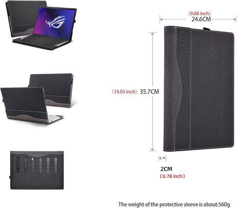 غطاء كمبيوتر محمول للألعاب ASUS ROG Zephyrus G16 | G16 GA605 16 بوصة حافظة شاملة من جلد البولي يوريثان 16 بوصة غطاء جيب داخلي (أسود) in Saudi Arabia