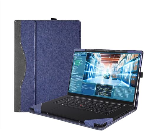 غطاء حقيبة كمبيوتر محمول مقاس 16 بوصة لجهاز Lenovo ThinkPad P1 Gen 7/Gen8 ولجهاز ThinkPad T1g Gen 8، حقيبة واقية للكمبيوتر المحمول من جلد البولي يوريثان مع حامل قلم (أحمر خمري) in Saudi Arabia