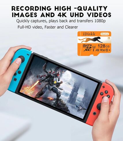 بطاقة ذاكرة Micro SDXC للألعاب سعة 256 جيجابايت من iDiskk لأجهزة Nintendo-Switch، وXbox، وGoPro، وكاميرا داش، وكاميرا أمان، وتسجيل فيديو 4K، مع محول in Kuwait
