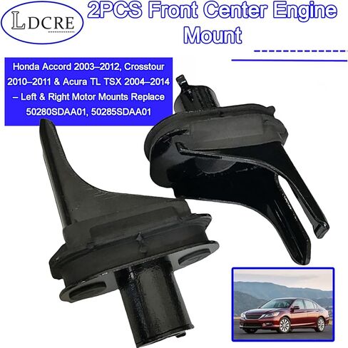 2PCS Front Center Engine Mount Set for Honda Accord 2003–2012, Crosstour 2010–2011 & Acura TL TSX 2004–2014 – Left & Right Motor Mounts Replace 50280SDAA01, 50285SDAA01 in Saudi Arabia