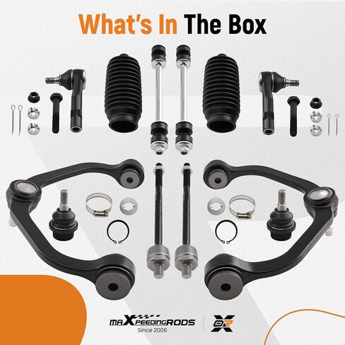 maXpeedingrods 12Pcs Front Suspension Kit for Ford Ranger 1998-2011 2WD, for Mazda B2300 B2500 B3000 B4000, Front Upper Control Arms with Lower Ball Joints, Sway Bar End Link, Outer Inner Tie Rods in Saudi Arabia