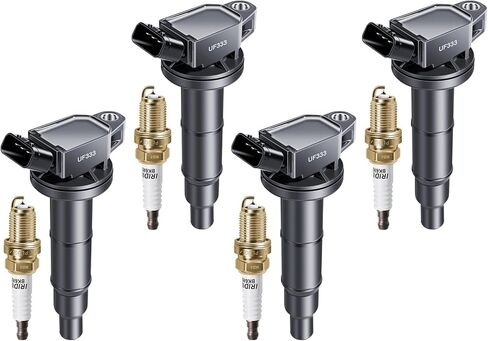 UF333 Ignition Coil Pack and Iridium Spark Plugs Fits for Toyota 2.4L Camry 2002-2011, RAV4 2001-2008, Highlander 01-07, Solara, Corolla Matrix, Fits for Lexus HS250h OE# UF333 7092 in Saudi Arabia