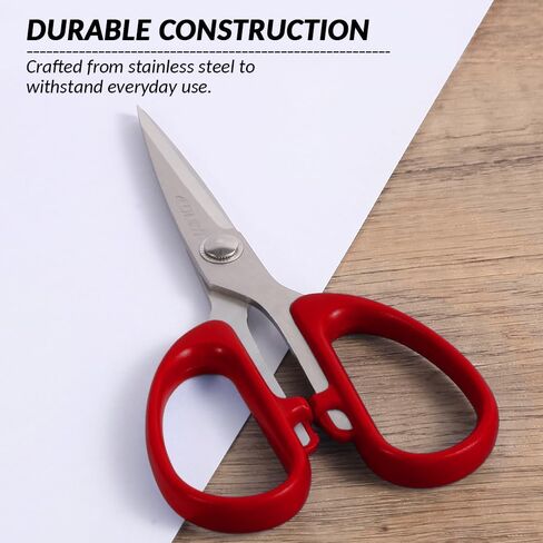 Duty Scissors with Ultra Sharp Blades and Comfort Grip Multipurpose Handles -for Office, Home, Sewing and Crafts-Red in Saudi Arabia