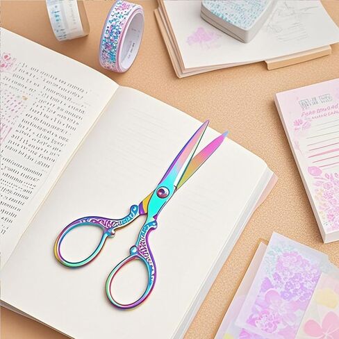3.57 Inch Mini Embroidery Scissors, Small Vintage Sewing Scissors for Crafting, Precision Titanium Coated Sharp for DIY, Travel, Crochet, Thread Cutting (colorful) in Saudi Arabia