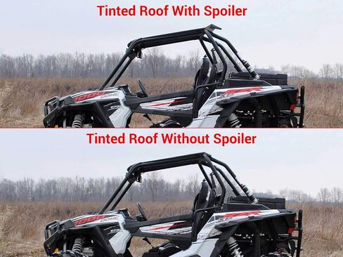 SuperATV Dark Tinted Polycarbonate Roof with Spoiler for Polaris RZR 900 / RZR S 900 (2015-2020) | Protects Against Weather and Debris | Snug, Rattle-Free Fit | USA Made in Saudi Arabia
