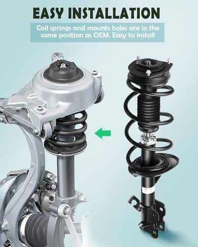 SCITOO Front Shock Absorber Assembly Fit for 2012-2013 for Nissan Rogue, 2014-2015 for Nissan Rogue Select, Complete Shock and Strut Assembly Kit Fit for 172897 172898 172608 172609 2PCS in Saudi Arabia