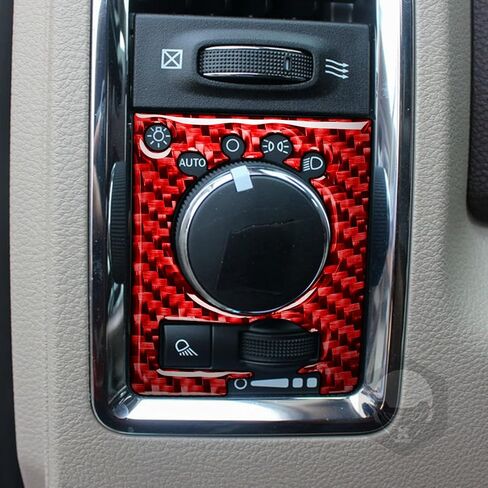 Red Real Carbon Fiber Kit Compatible with Dodge Ram 1500/2500/3500 2013 2014 2015 2016 2017 2018 Interior Accessories Car Inner Door Handle Paint Guard Cover Trim (Not fit Tradesman and Express trims) in Saudi Arabia