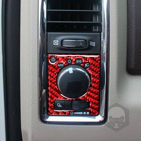 Red Real Carbon Fiber Kit Compatible with Dodge Ram 1500/2500/3500 2013 2014 2015 2016 2017 2018 Interior Accessories Car Inner Door Handle Paint Guard Cover Trim (Not fit Tradesman and Express trims) in Saudi Arabia