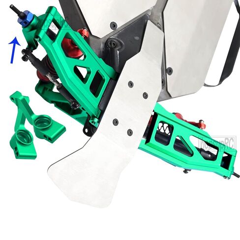 كتل التوجيه المصنوعة من سبائك العجلات، محاور C-Hubs Stub، حاملات المحور ترقيات جزء لـ 1/10 Slash Rustler Stampede Hoss 4x4 VXL 4wd، يسار ويمين، مع عجلة سداسية ومحامل تقفز لأعلى، أحمر in Saudi Arabia