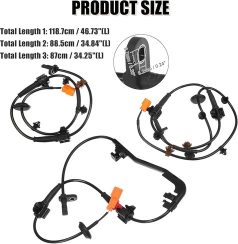 Uxcell 4 قطعة الجبهة الخلفية اليسرى اليمنى ABS حساس سرعة ABS الاستشعار رقم 57450SLNA01/57455SLNA01/57470SLNA01/57475SLNA01 لهوندا صالح 2007-2008 L4 1.5L in Saudi Arabia