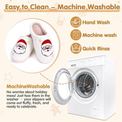 Christmas Slippers for Women Men Reindeer Slippers House Shoes for Women Soft Plush Fuzzy Winter Holiday Slippers Memory Foam Indoor Outdoor Shoes Non-Slip Fluffy Christmas Halloween Gifts in Kuwait