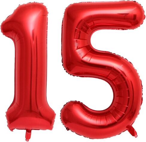 40 Inch Red 18 Number Balloons Giant 18 Balloons Red Birthday 18 Balloons 18th Birthday Anniversary Party Decorations Supplies in Saudi Arabia