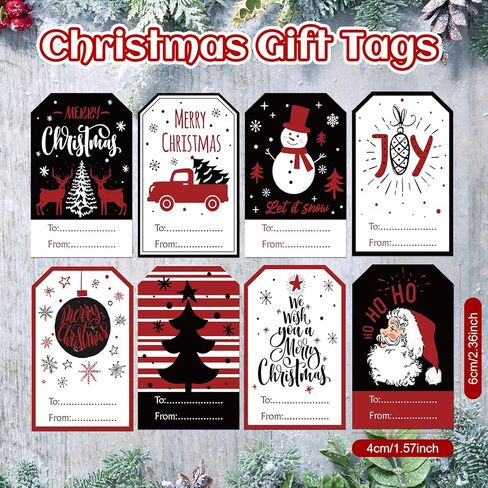 800 Pieces Christmas Tags Christmas to from Labels Self Adhesive Christmas Tag Christmas Stickers Tag Sticker Christmas Paper Tags for Decorations, 8 Styles (Cute Style) in Saudi Arabia