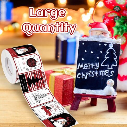 800 Pieces Christmas Tags Christmas to from Labels Self Adhesive Christmas Tag Christmas Stickers Tag Sticker Christmas Paper Tags for Decorations, 8 Styles (Cute Style) in Saudi Arabia