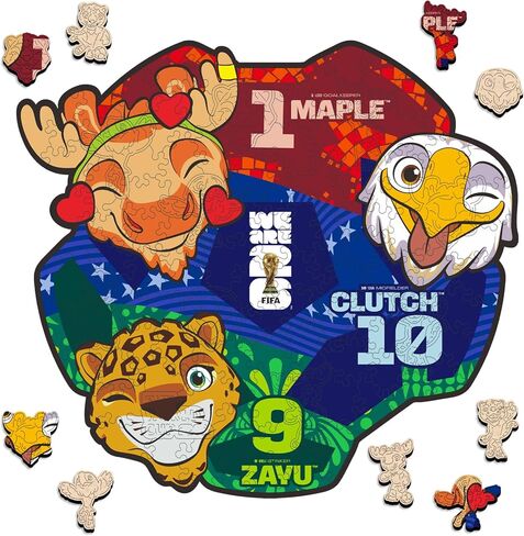 FIFA World Cup 2026 City Puzzle Kansas City Poster - Wooden Puzzle for Adult, 200 Pieces Irregular Shape Puzzle, 5MM Thick, Creative Collectible Gift for Fans, Officially Licensed Product, 9.3x11.8'' in Saudi Arabia