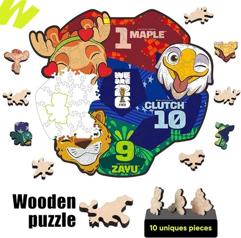 FIFA World Cup 2026 City Puzzle Kansas City Poster - Wooden Puzzle for Adult, 200 Pieces Irregular Shape Puzzle, 5MM Thick, Creative Collectible Gift for Fans, Officially Licensed Product, 9.3x11.8'' in Saudi Arabia