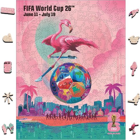 ملصق مدينة كانساس سيتي لكأس العالم 2026 من FIFA - لغز خشبي للبالغين، 200 قطعة لغز غير منتظم الشكل، بسمك 5 مم، هدية إبداعية قابلة للتجميع للمعجبين، منتج مرخص رسميًا، 9.3 × 11.8 بوصة in Kuwait