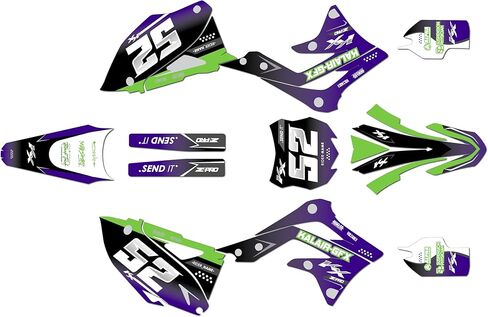 مجموعة رسومات لـ Kawasaki KX450F 2012، و2013-2015 OMINUS Series Blue 09 Mil - ملصقات للدراجات النارية للدراجة الترابية، وملحقات سيارات سباق الدراجات النارية بدون بلاستيك in Saudi Arabia