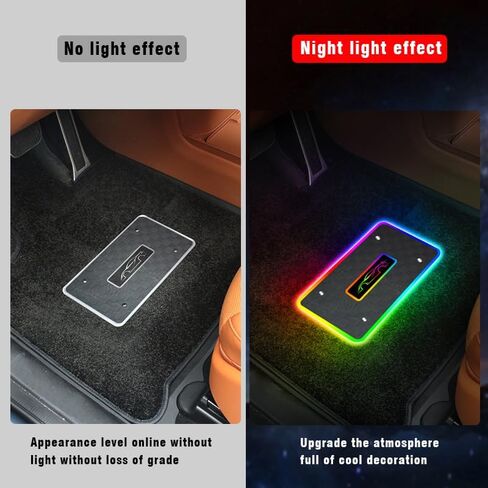أضواء الحصير سيارة قابلة للتخصيص، تخصيص شعار شخصي الحصير سيارة ضوء مقاوم للماء RGB LED مصباح النيون التحكم في التطبيق وضع وامض قابل للتعديل عالمي سيارة الداخلية القدم حصيرة الديكور الخفيفة in Kuwait